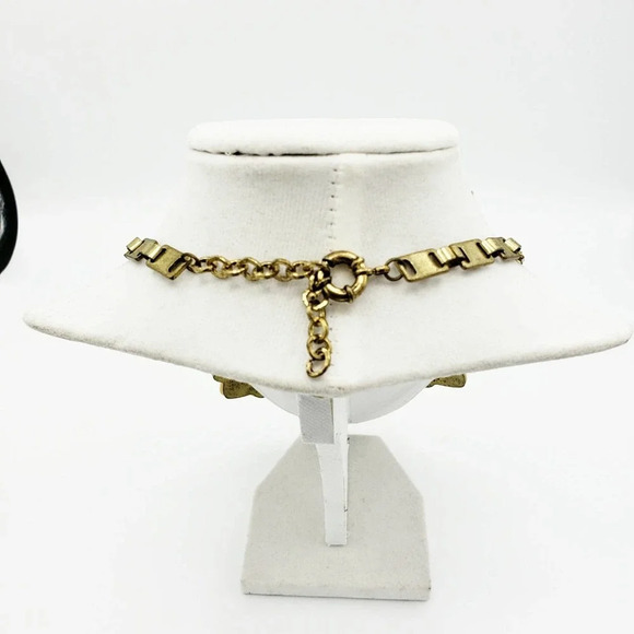 Statement Necklace | Gold & Light Blue - Picture 6 of 6